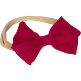 Load image into Gallery viewer, Linen Bow Headband - Maroon